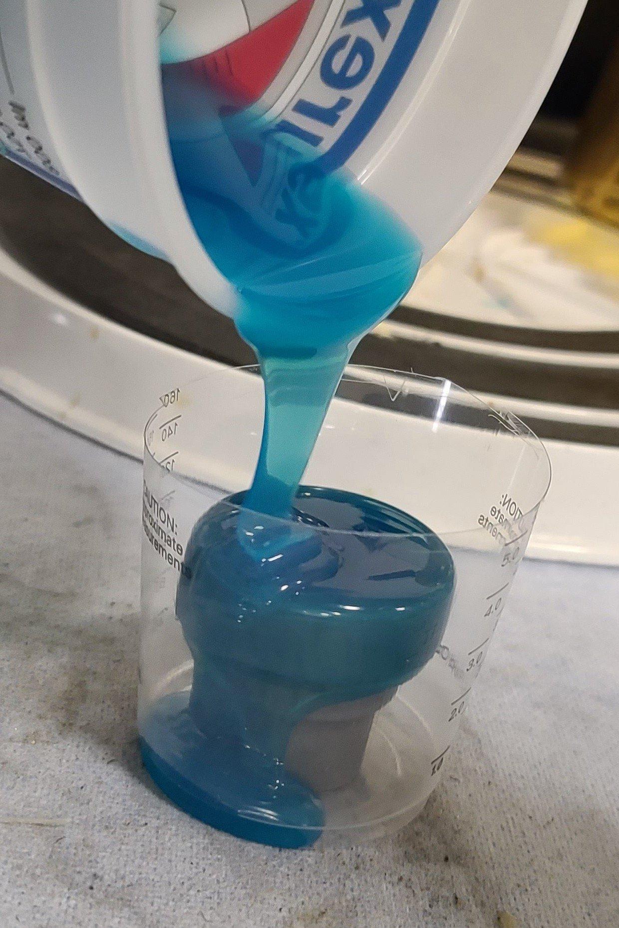 silicone poured onto a 3D printed mold master for the Louisville Slugger Pyramid Grip.