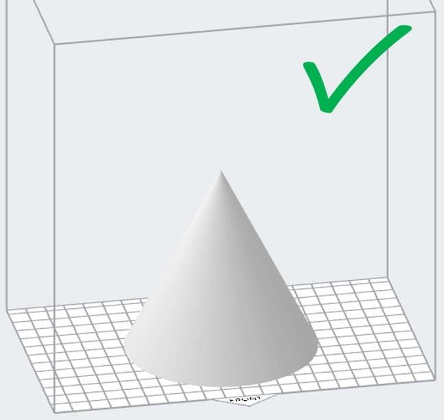 Orienting a cone so it converges as it prints