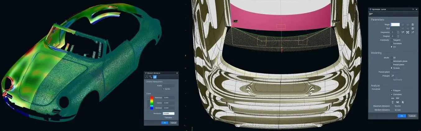 Tebis Reverser constitue une solution sûre pour générer des modèles de surface de haute qualité à partir de scans 3D de véhicules.