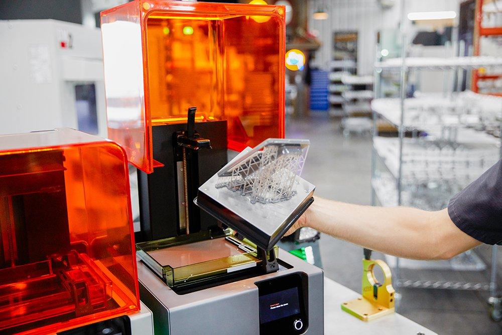 Formlabs stereolithography 3D printers in the Ringbrothers shop.