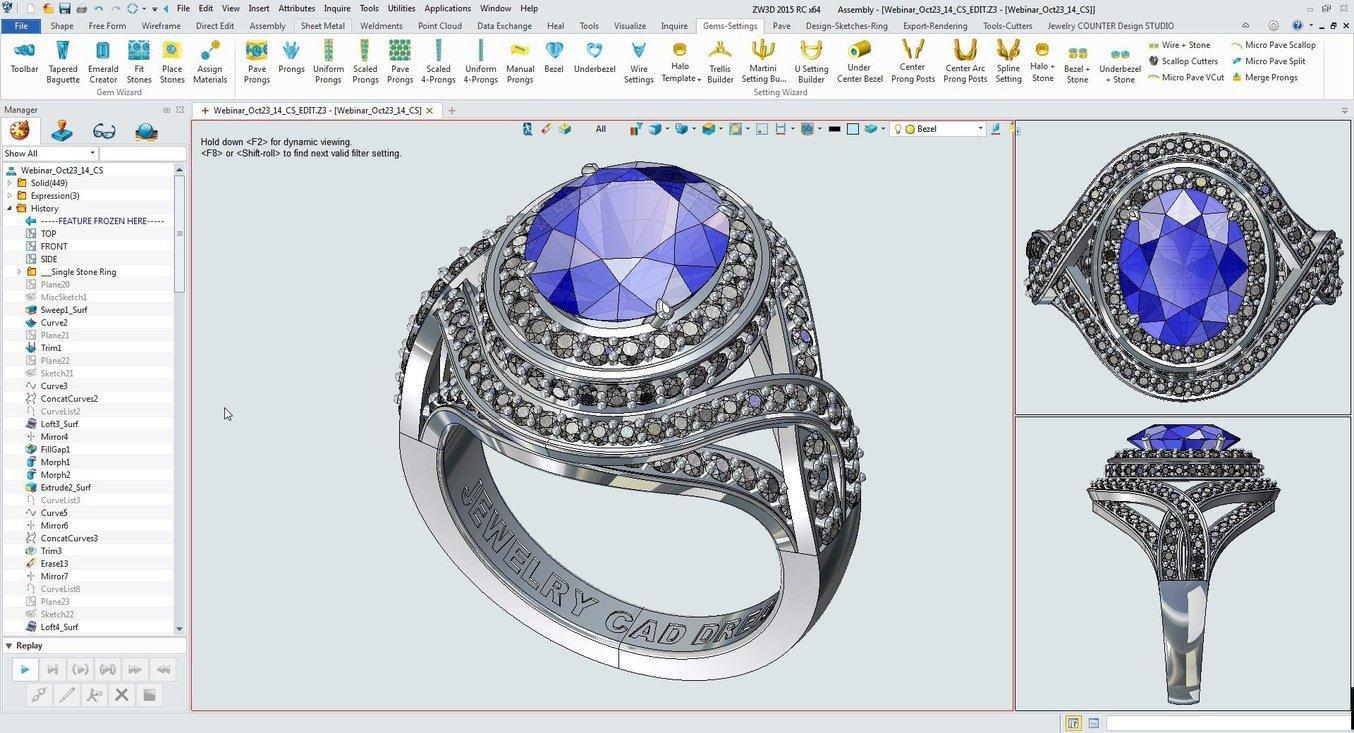 Customizing jewelry digitally is infinitely easier than hand carving new wax designs.