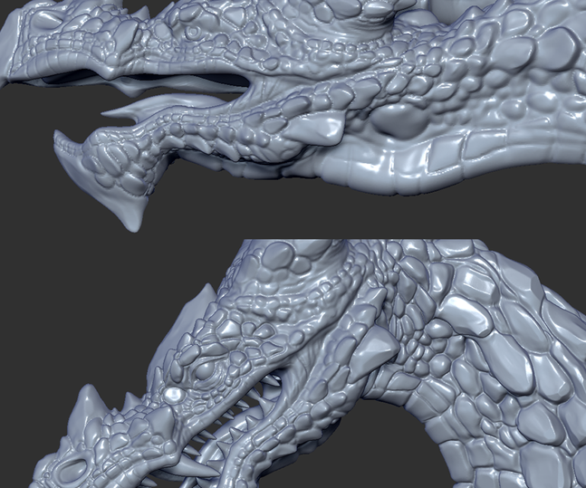 Close up view of Dragon Bust
