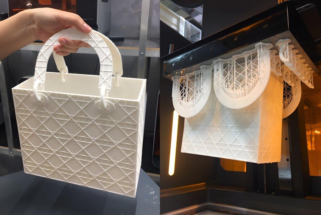 detailed 3d printed Dior handbag