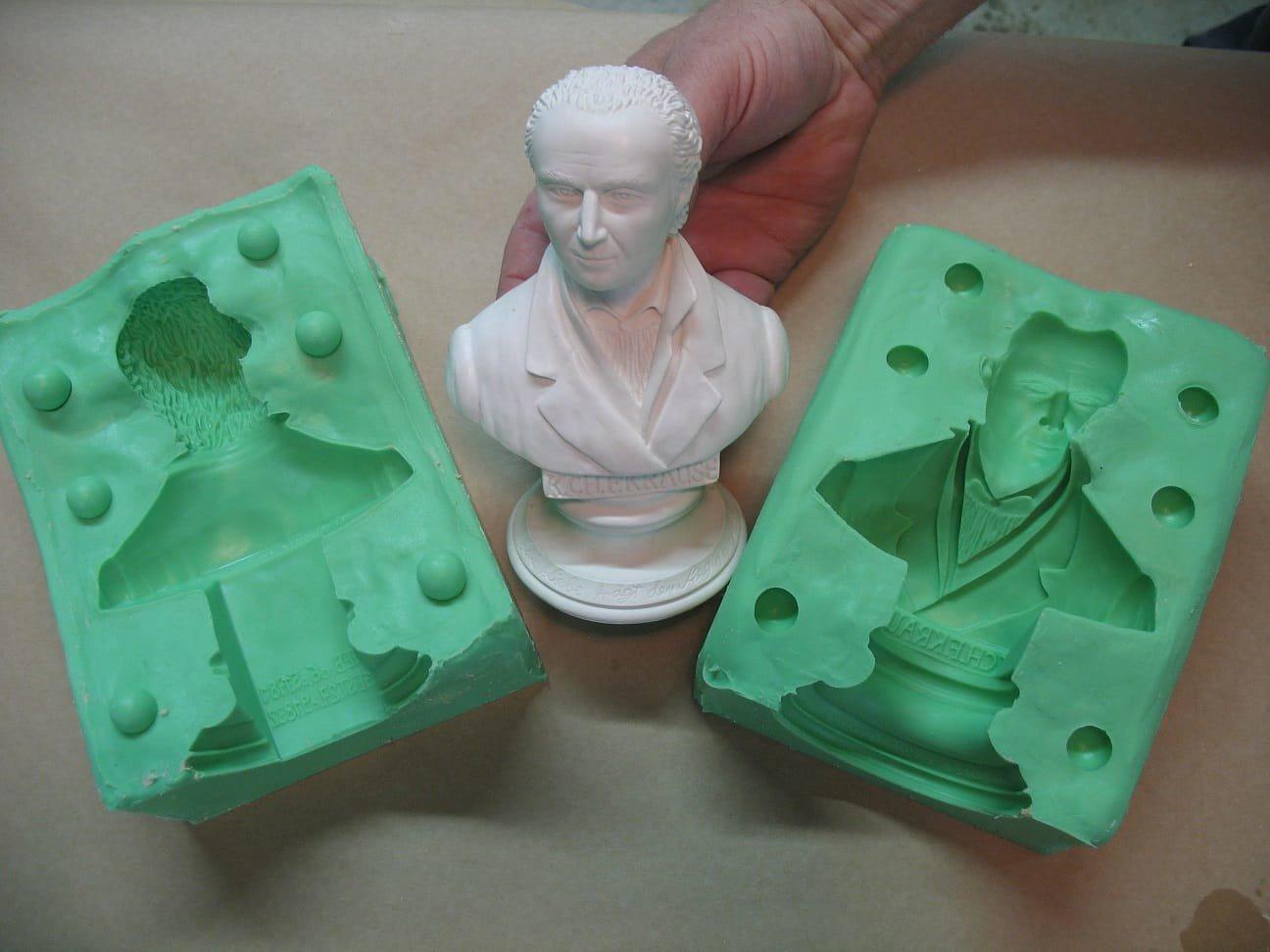 Moldes de silicona y copias en resina a partir de moldes silicona flexible