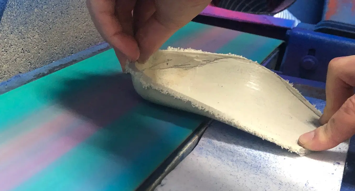 Close up on thermoforming insoles