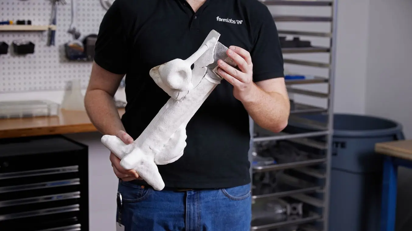 a man holds a 3d printed investment casting pattern