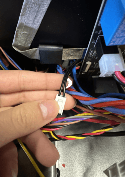Connect the motor cable to the control board