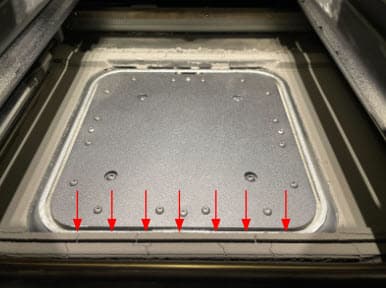 Standard amount of powder buildup