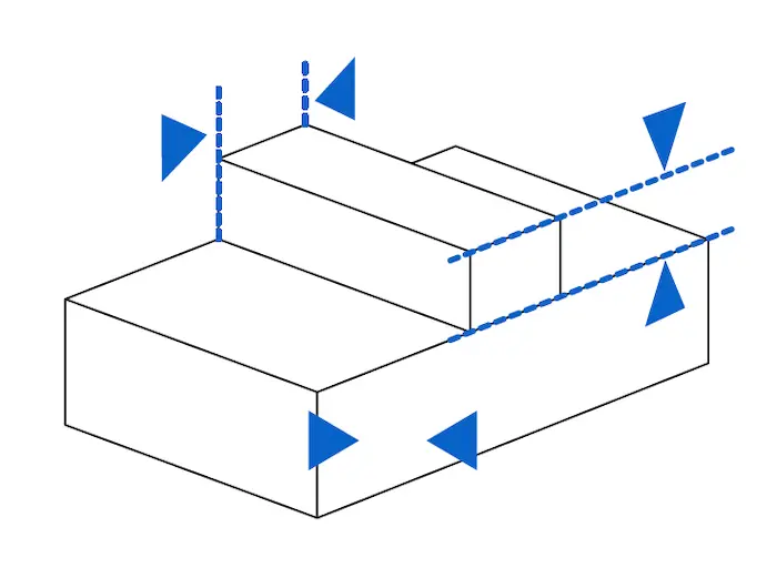 Diagram showing an embossed detail