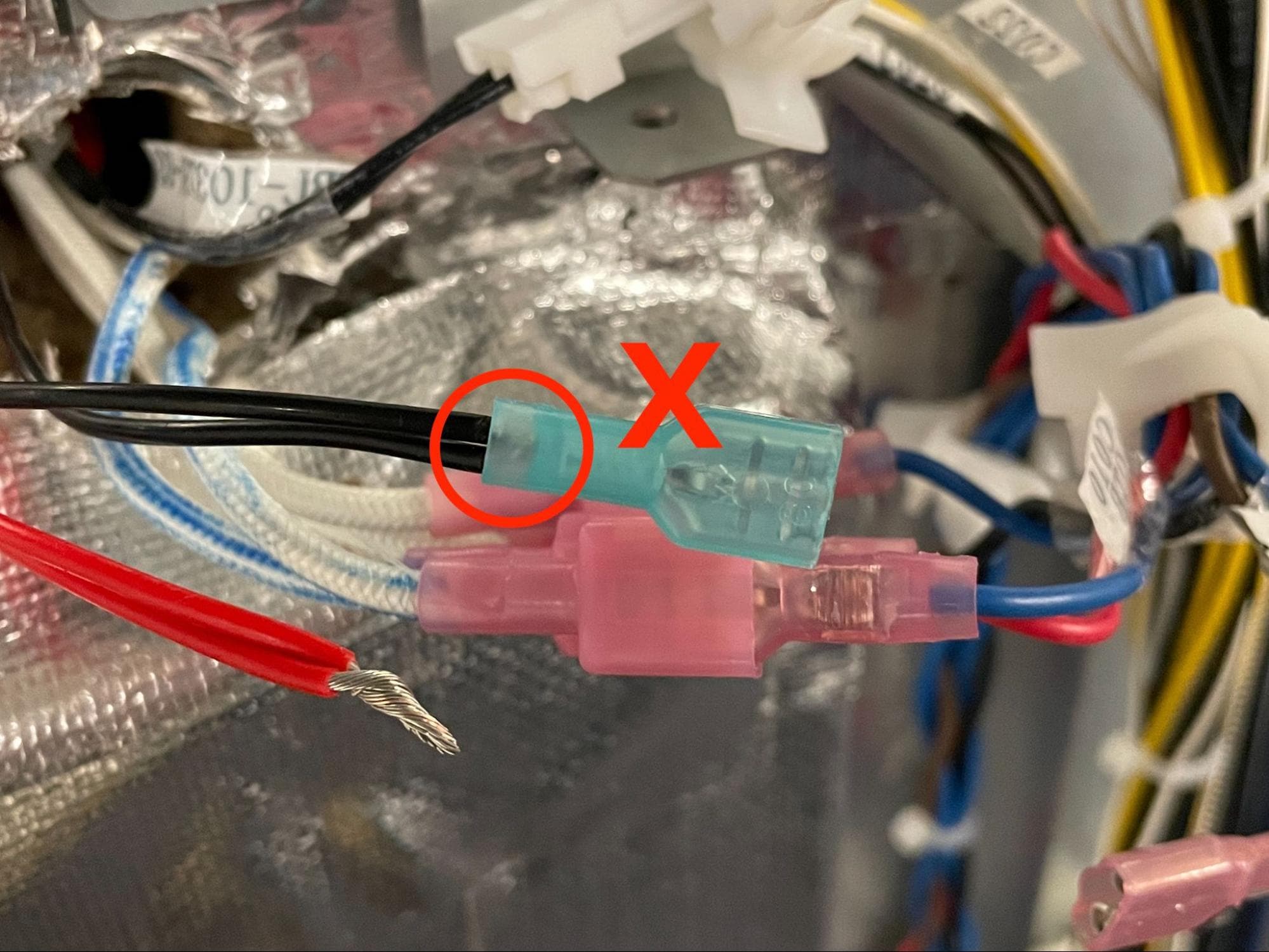 Install the new air heater assembly - Crimping 2