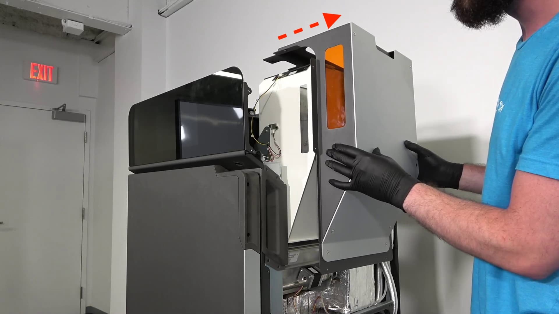 Remove the top & hopper-side panels