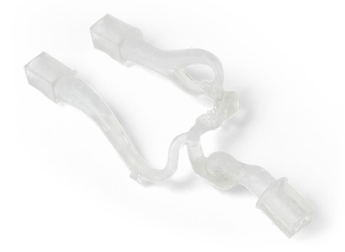 Clear 3D printed part with channels