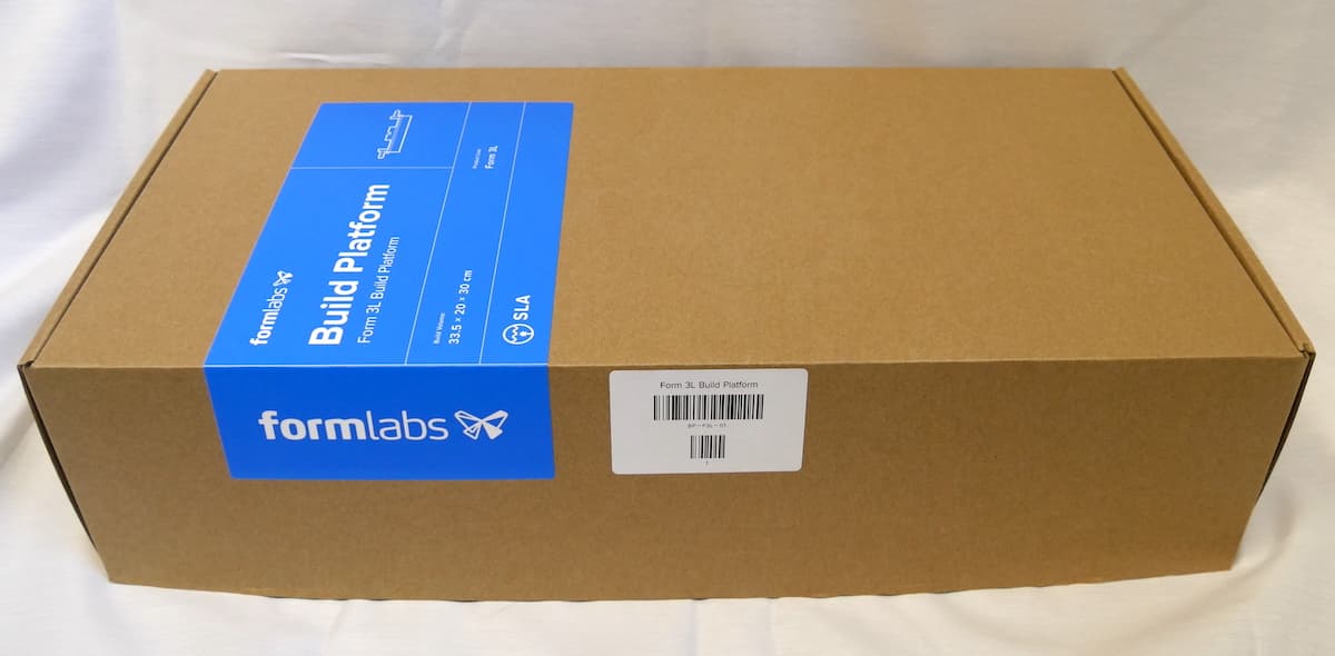 段ボールで作られたForm 3L/Form 3BL用のビルドプラットフォームボックス