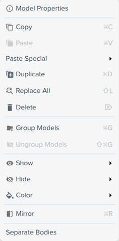 Splitting a multi-body model