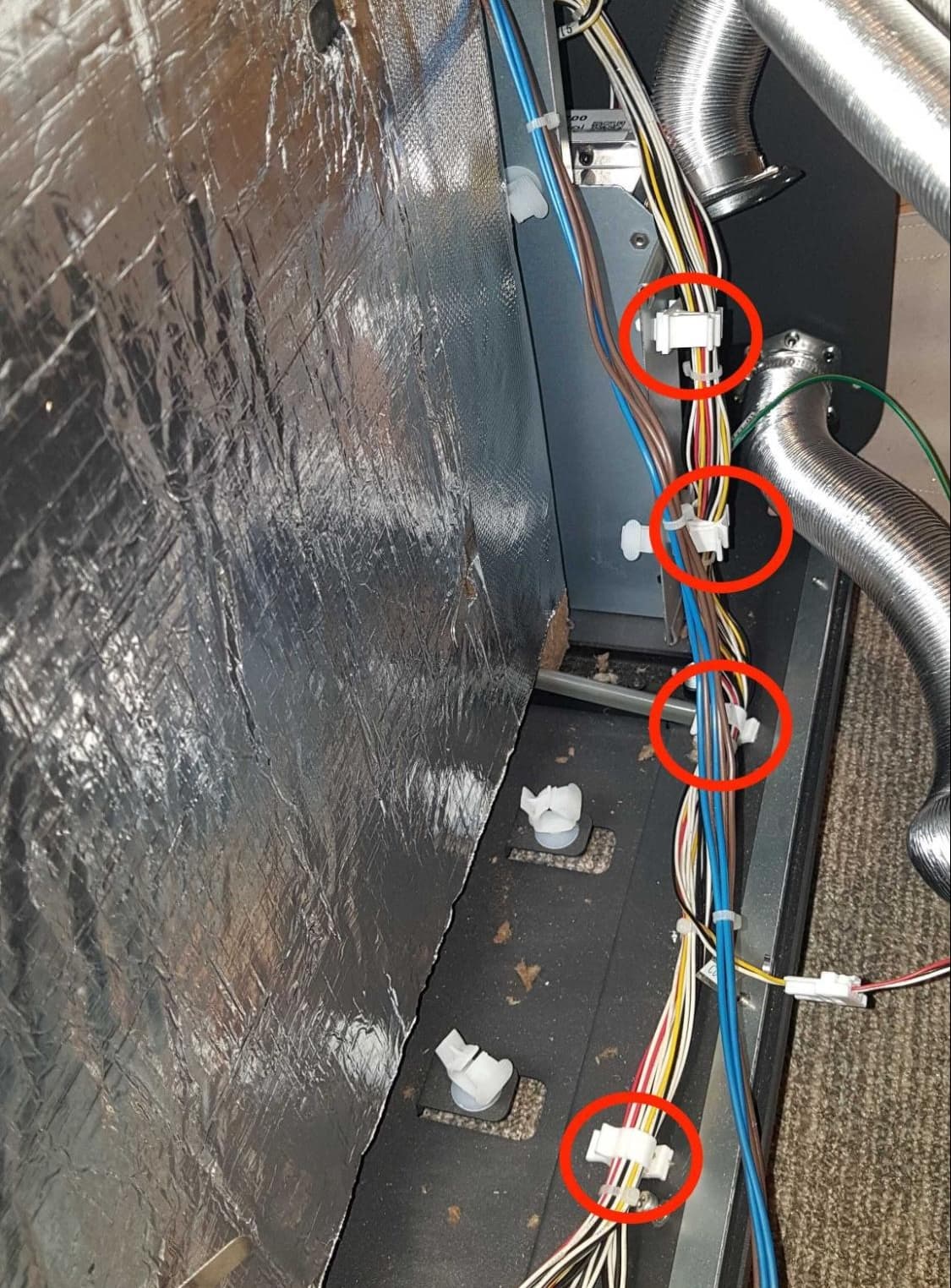 Install the new build chamber socket & cable harness