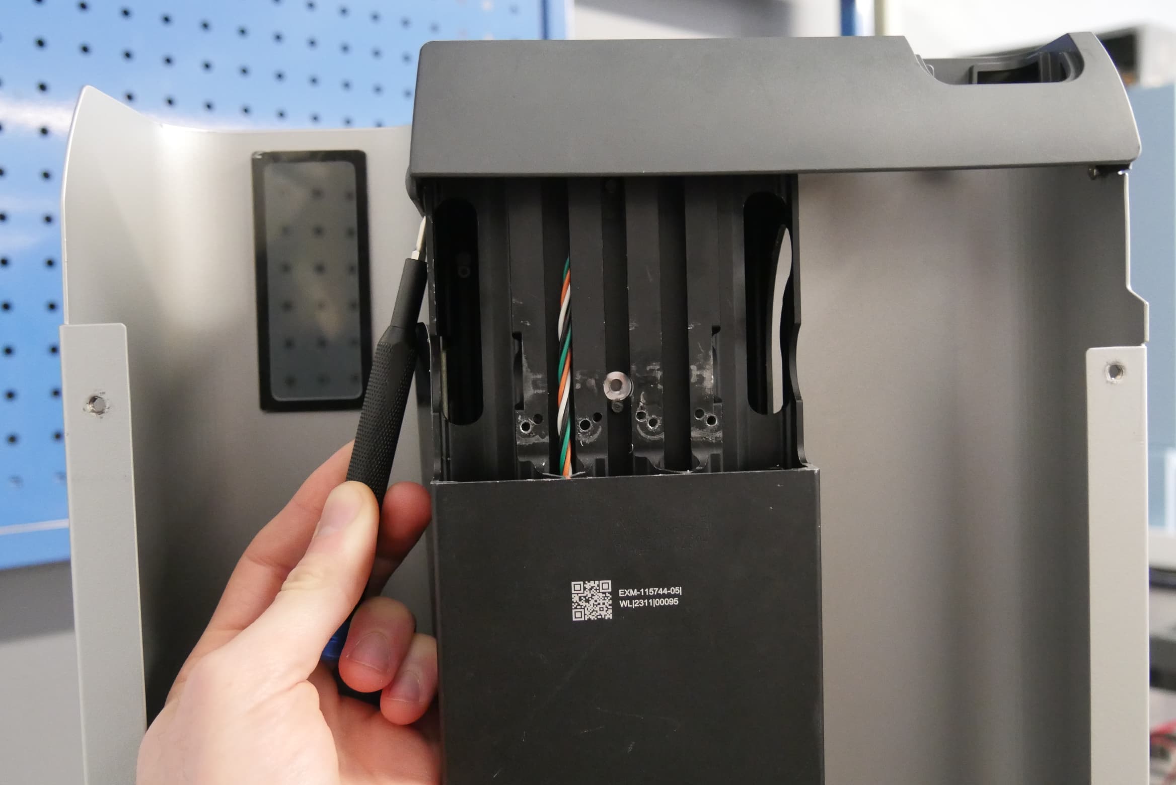 Unclip the tower cap clips