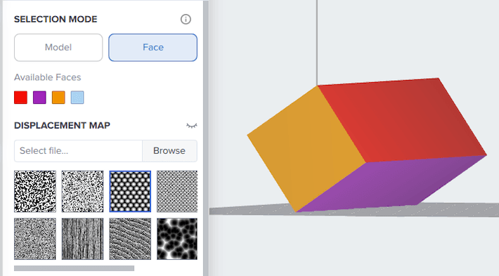 Model with available face groups shown