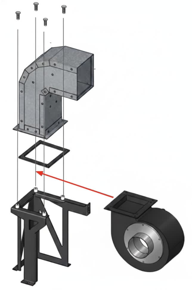Fuse Blast blower fan vibration damping mounts