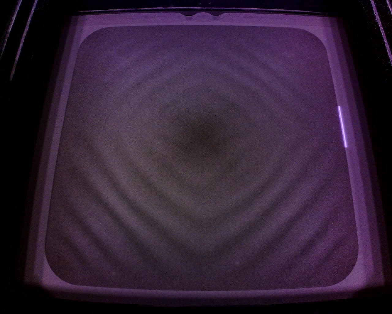 Optics check showing minor contamination