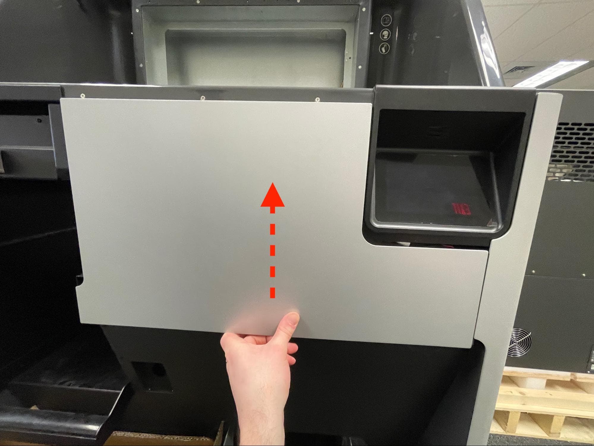 Replace the upper front enclosure panel