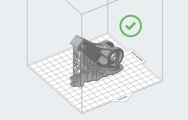 Models oriented parallel to the front of the build platform