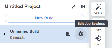 Edición de los ajustes del trabajo de impresión desde el panel Project (Proyecto)