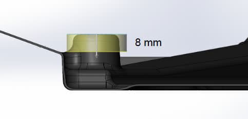 Cutting the Form 3L drip tray for front-left foot access step 2