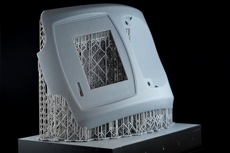 Seamline displayed in a ventilator enclosure printed in Grey Resin.