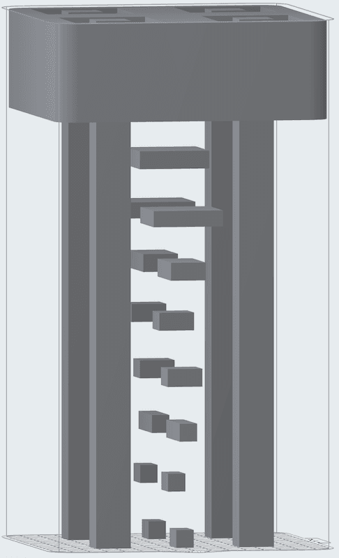 A model that may develop thermal banding when printed on a Fuse 1+ 30W printer in TPU 90A Powder