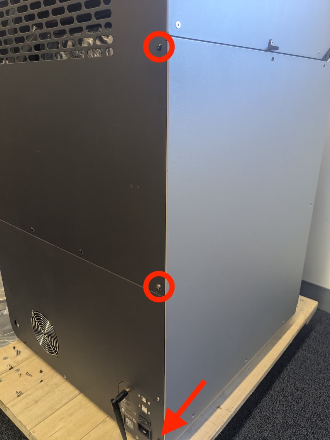 Fuse 1 generation buffer side panel screws