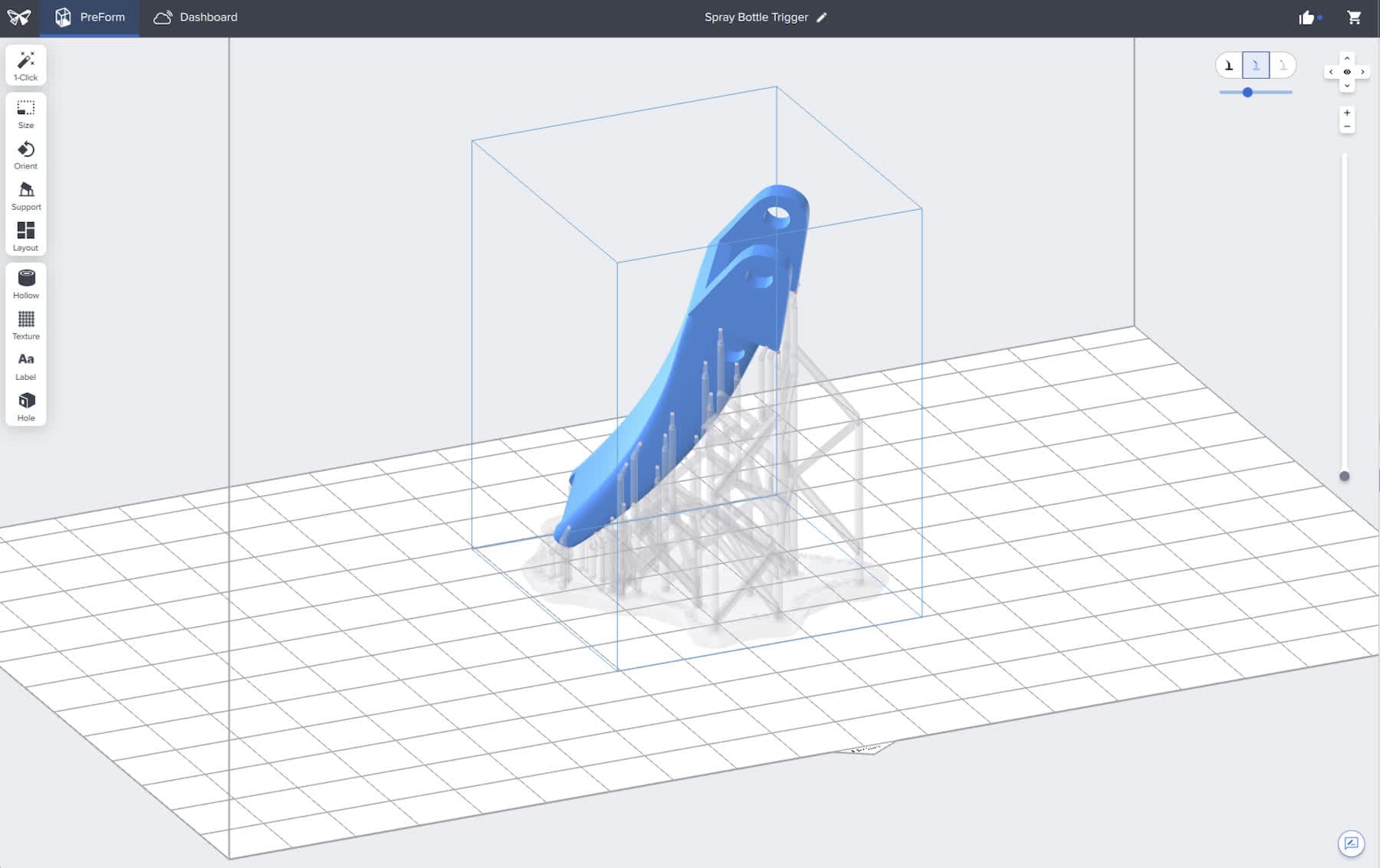 Transparent support strucure in PreForm