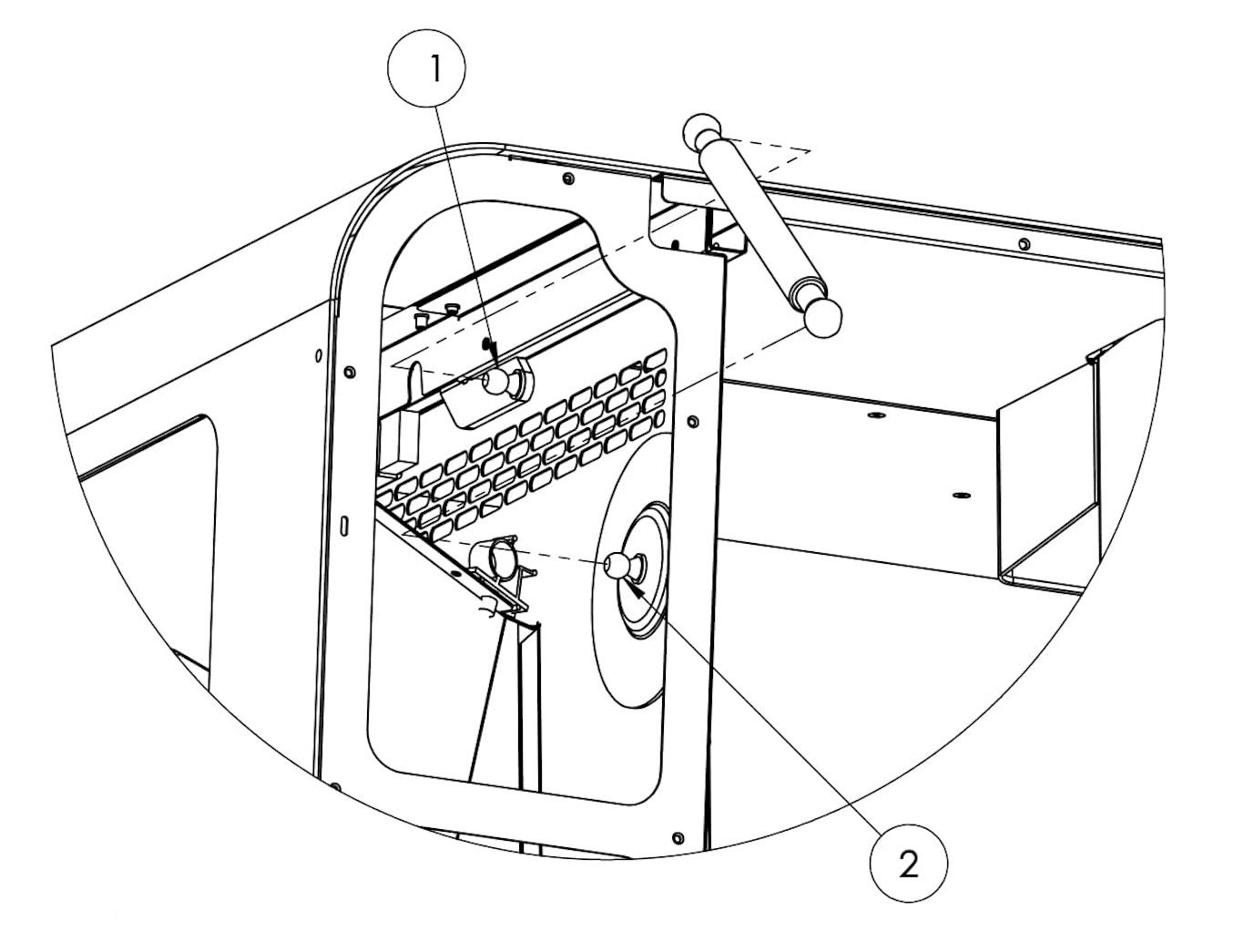 Mounting points for the Form 3L gas spring
