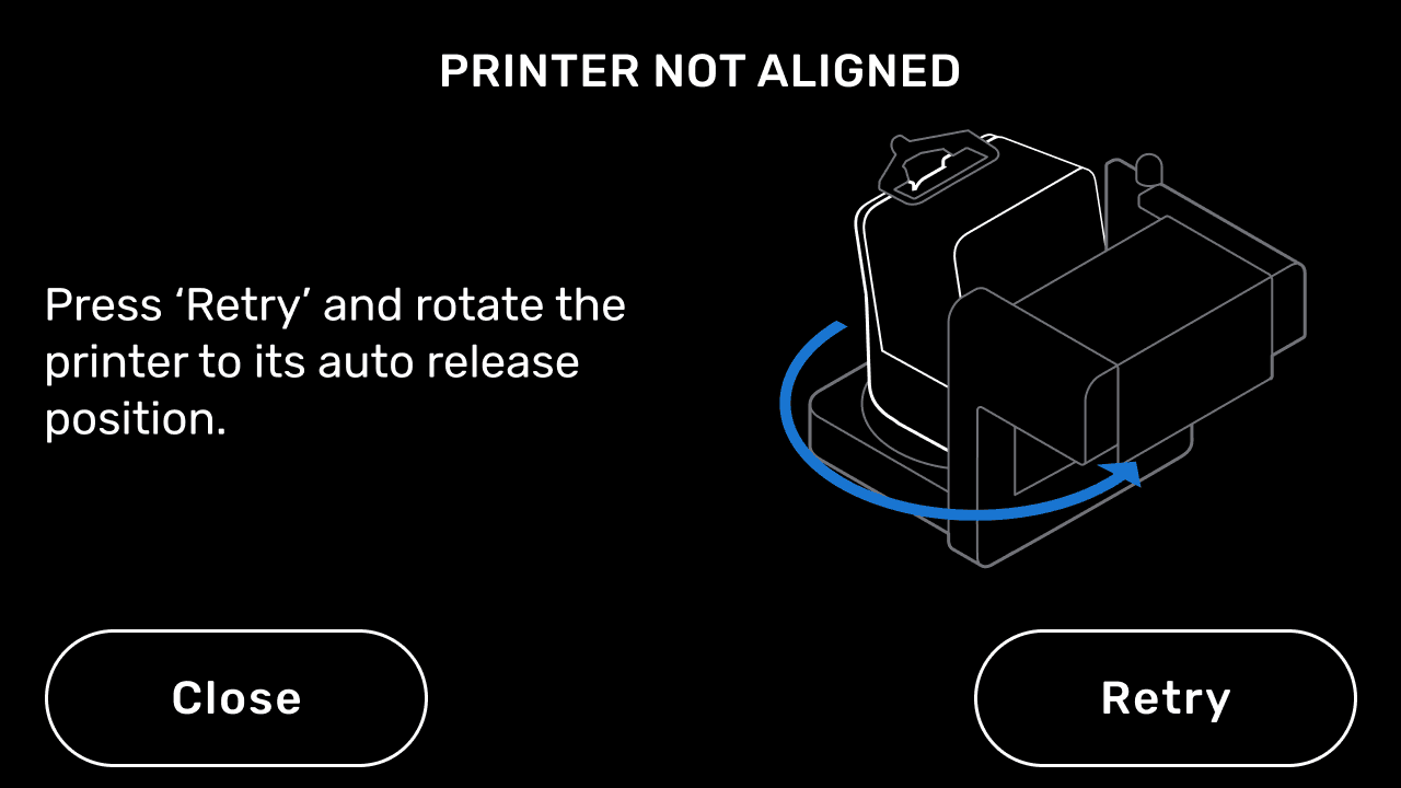 Form Auto error message: Printer not aligned