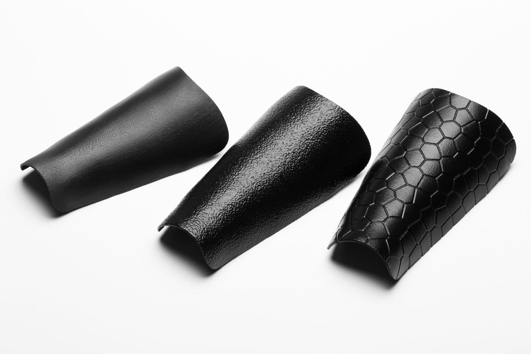 vapor smoothed sls 3d printed shin guards