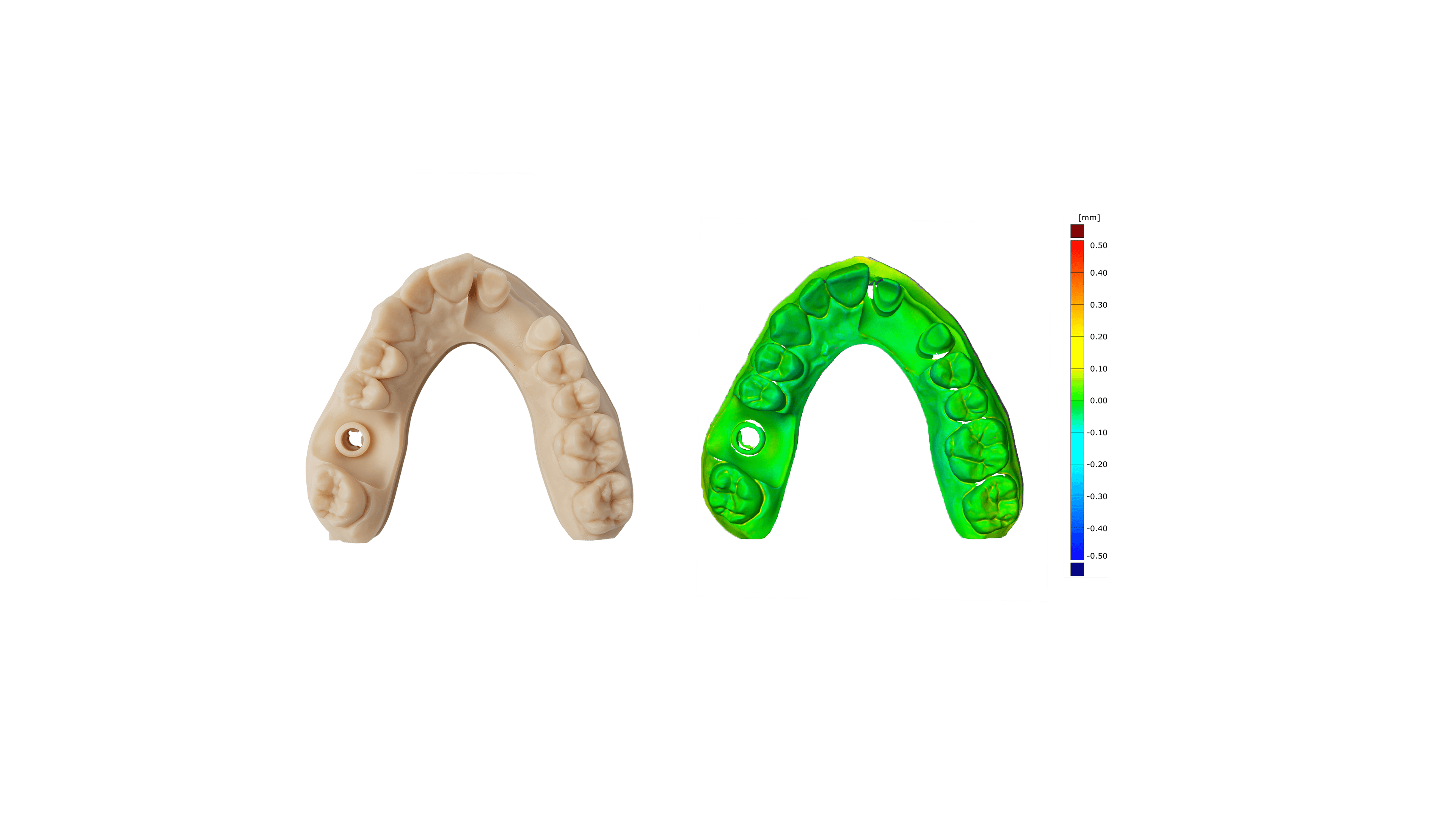 CADモデルとの差異は造形表面の95%で50μm以内、99%では100μm以内に抑制