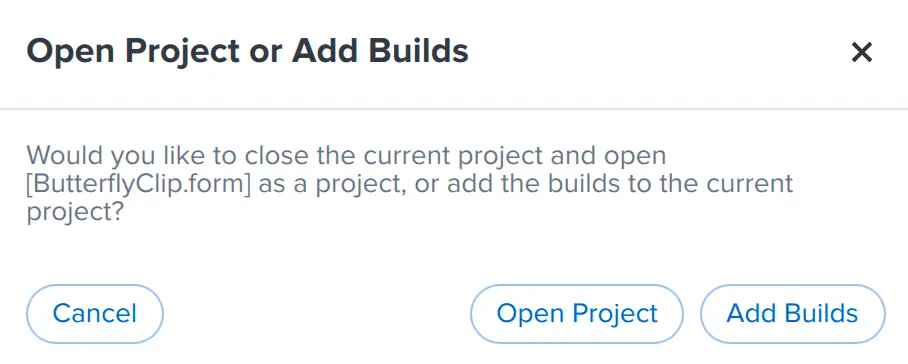 Opening a project in PreForm