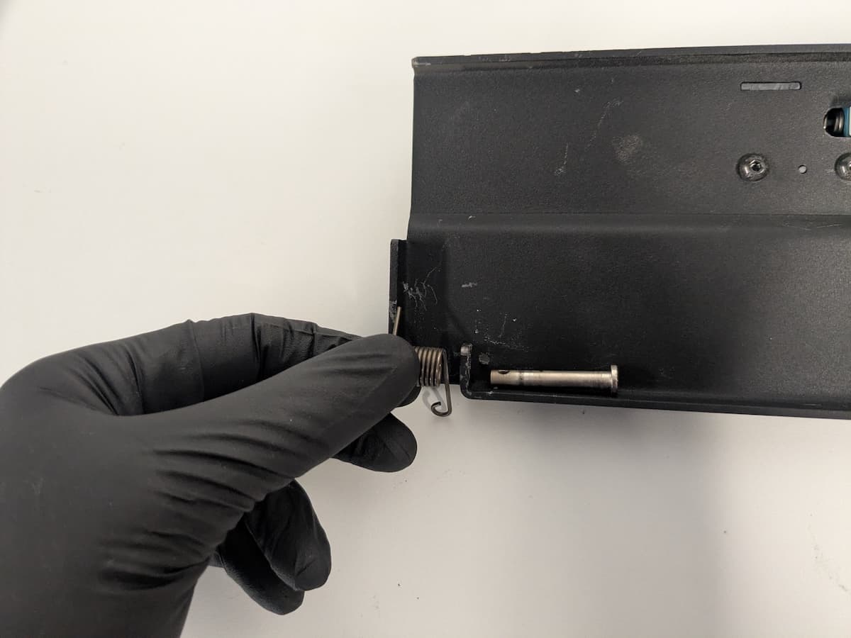 Remove the original build chamber latch spring