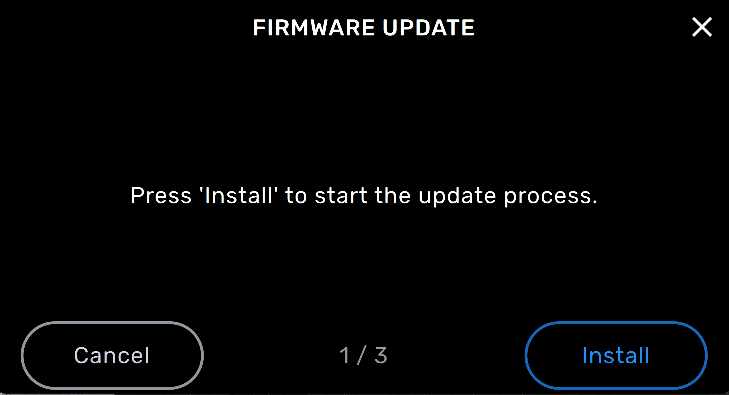 The Update Firmware screen is displayed.