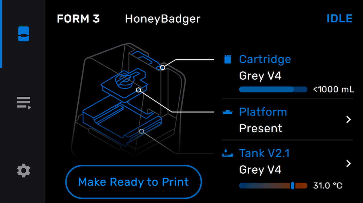 Form 3 showing Make Ready to Print button