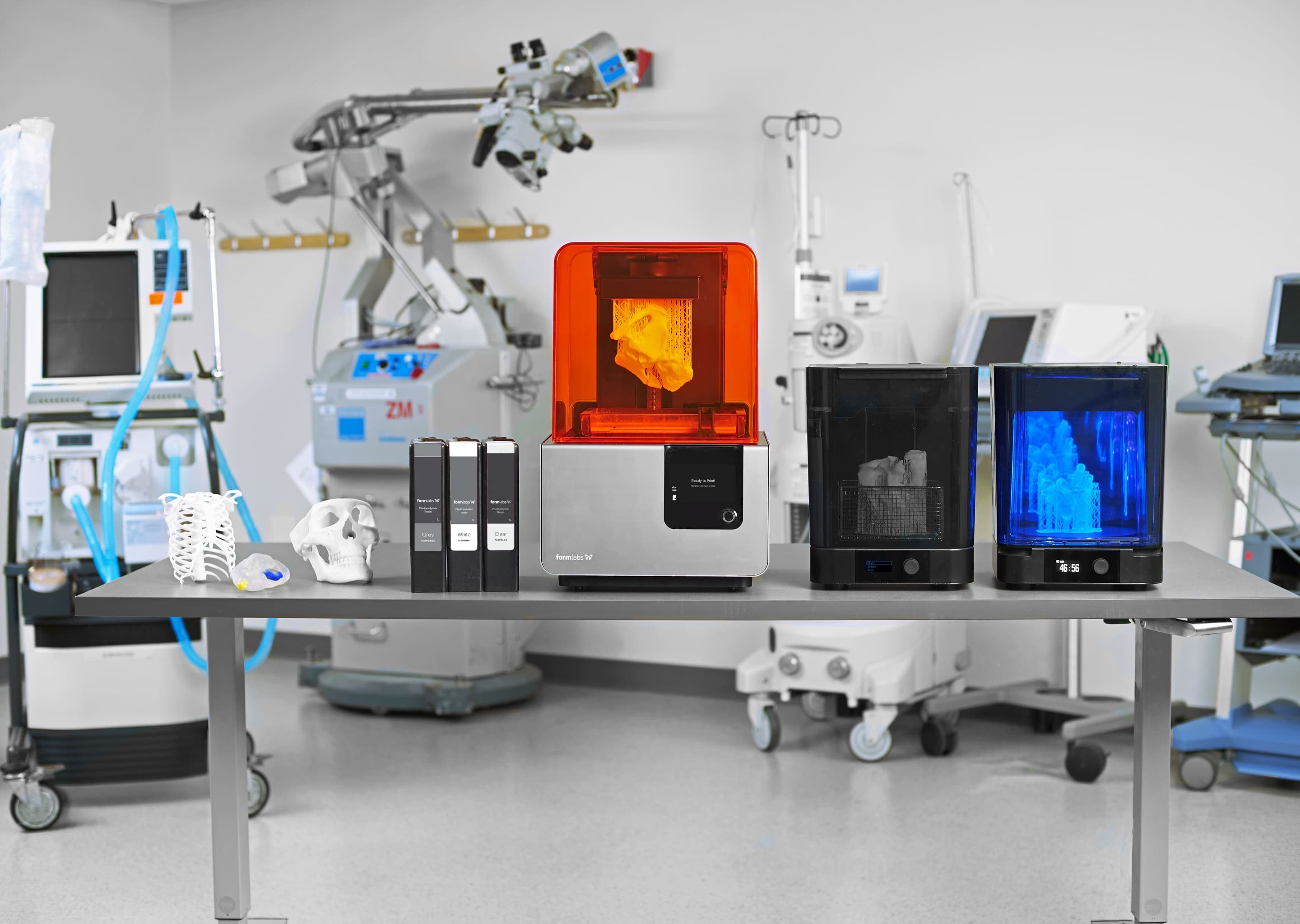 showcase of Formlabs devices for in-house 3D printing