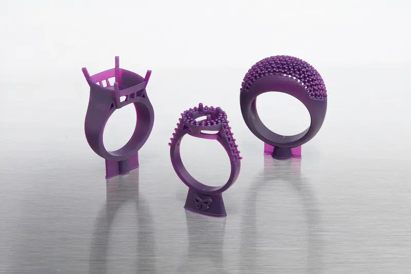 Rings printed in Castable Wax