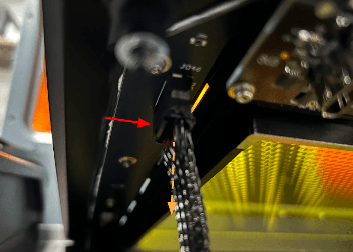 Connect the left tank heater cable