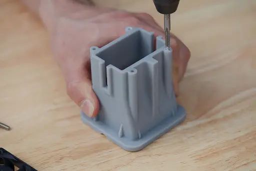 Drilling a part printed in Flame Retardant Resin
