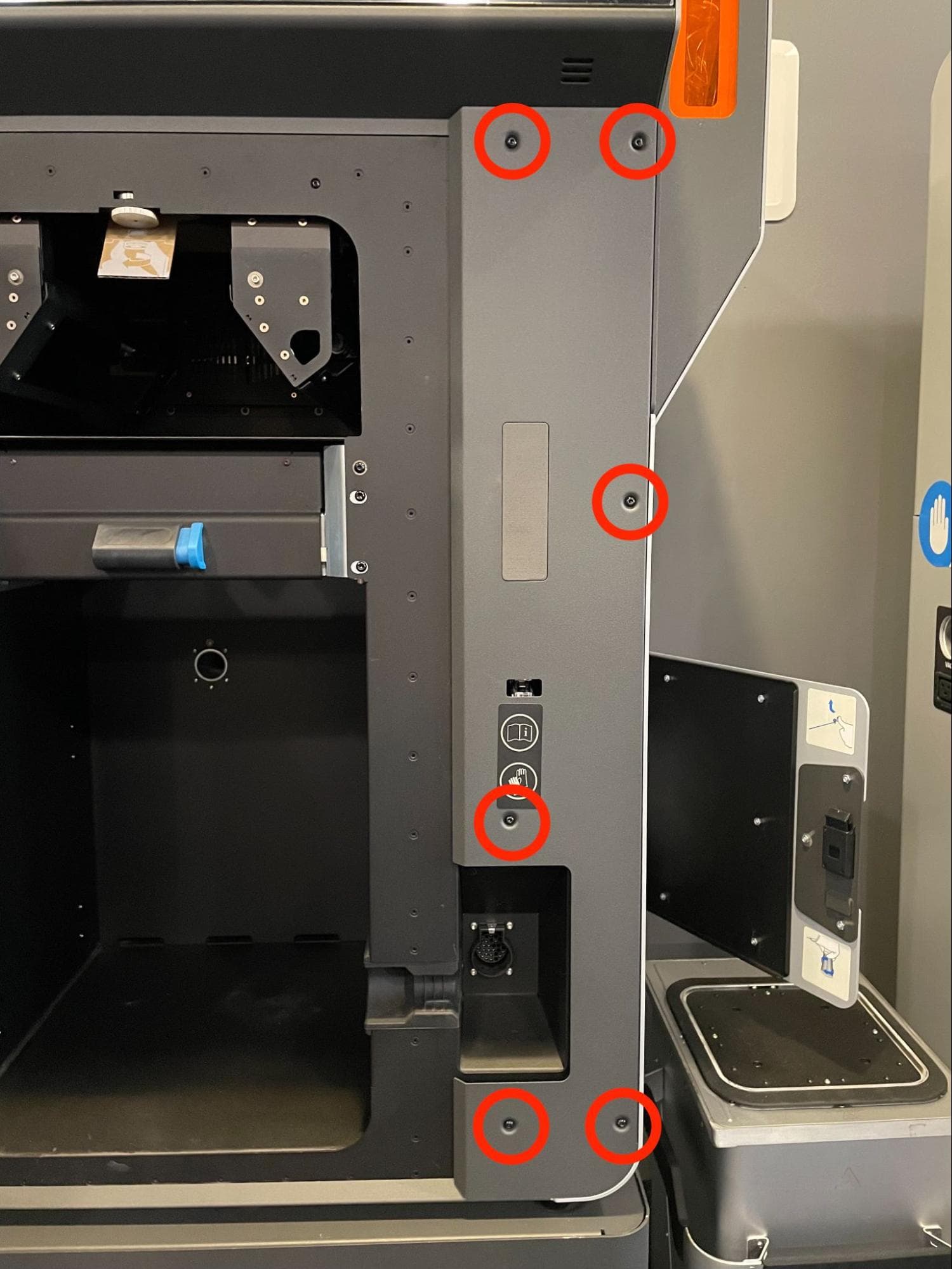 Replace the inner-right enclosure panel