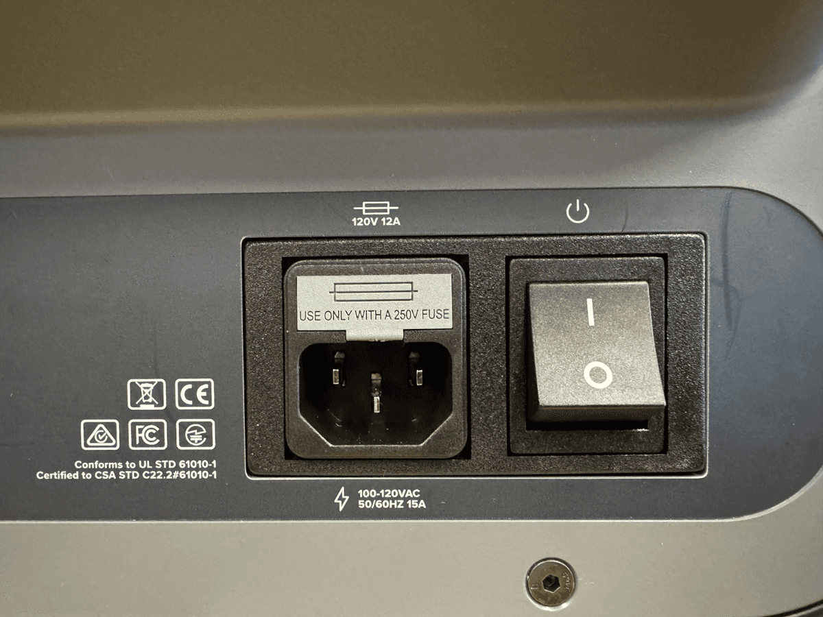 Ensure the fuse box lays flush wih the machine.