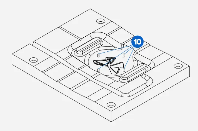 overmold alignment pins