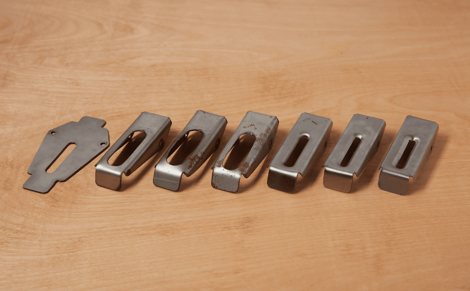 Various iterations of the upper part of the blade guard.