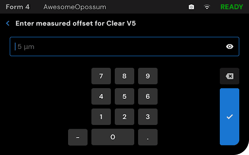 Enter the measured offset.