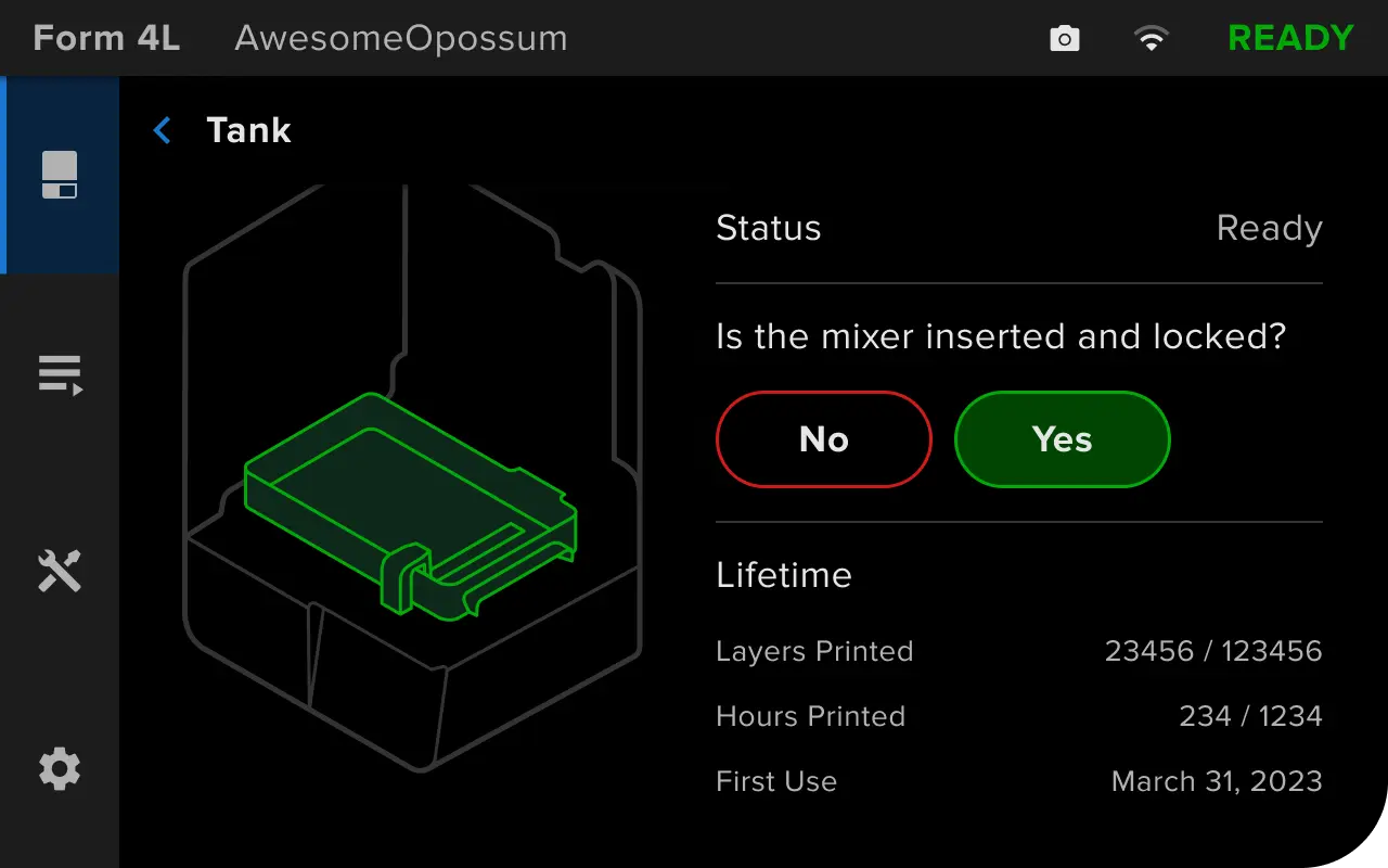 Confirming the status of a Form 4L resin tank