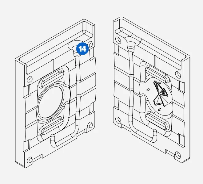 angled mold features